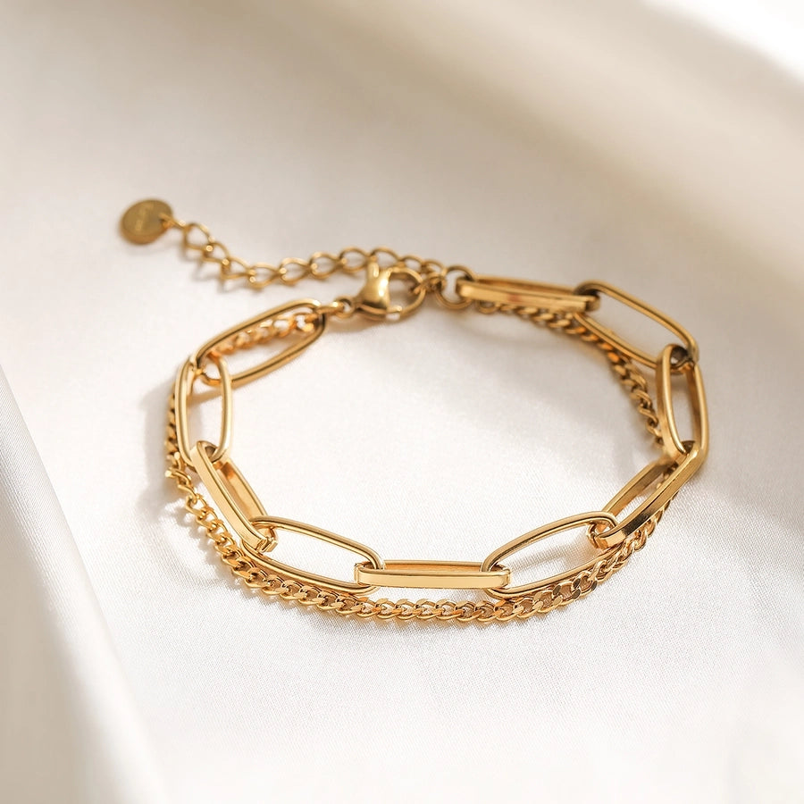 Simple Style Geometric 304 Stainless Steel Paperclip Chain Bracelets In Bulk Stainless Steel Bracelets