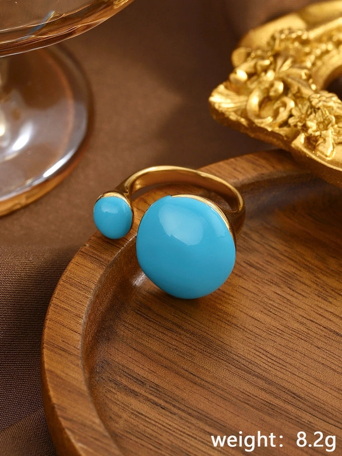 Jewelry Elegant Classical Vintage Style Geometric Water Droplets 316L Stainless Steel  Titanium Steel Wide Band Rings Open Rings