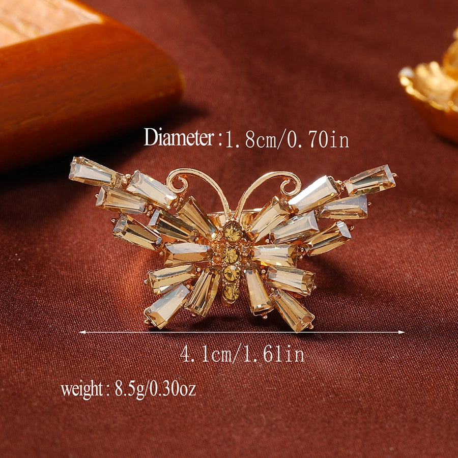 Elegant Butterfly Alloy Rhinestones Women's Adjustable Ring