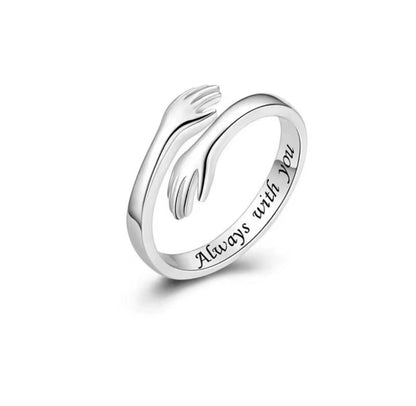 Dibo s925 sterling silver hands hug ring women's simple fashion   explosions jewelry manufacturers