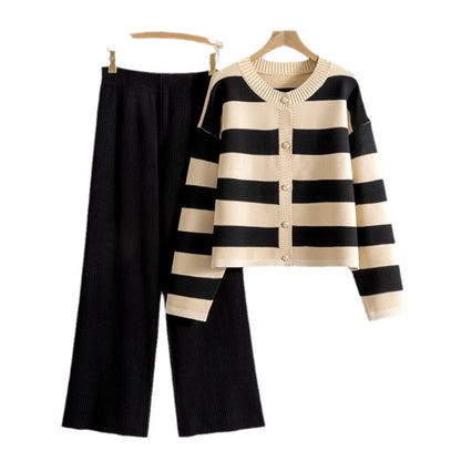 Holiday Daily Women's Vacation Simple Style Stripes/Plaid Polyester Pants Sets Pants Sets