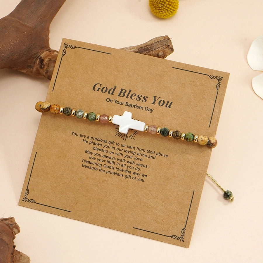 Bohemian Geometric natural stone Wax line Shell  String Bracelets