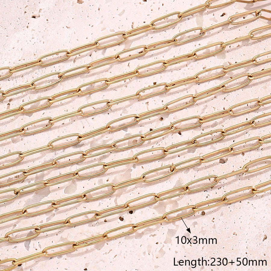 10 Strands/Package 5 Strands/Package 304 Stainless Steel 18K Gold Plated cable chain Belcher Chain Polished Length: 200mm Length: 220+50mm Length:230+50mm Jewelry Accessories