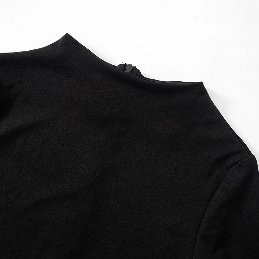 Women's Hip skirt Streetwear Round Neck Popover Long Sleeve Solid Color Above Knee Holiday Travel