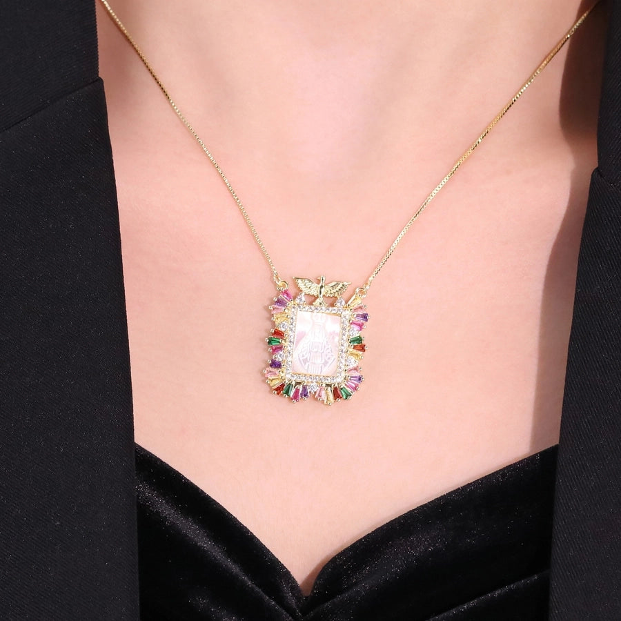 Jewelry Vintage Style Classic Style Geometric Copper Zircon Plating Pendant Necklace