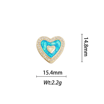 1 Piece Copper Geometric Letter Heart Shape