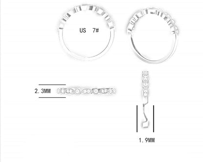 Tong Lin new simple ring fashion s925 sterling silver ring micro inlaid zircon row drill  engagement gift rings