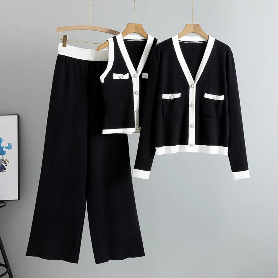 Holiday Daily Women's Vacation Simple Style Solid Color Polyester Pants Sets Pants Sets