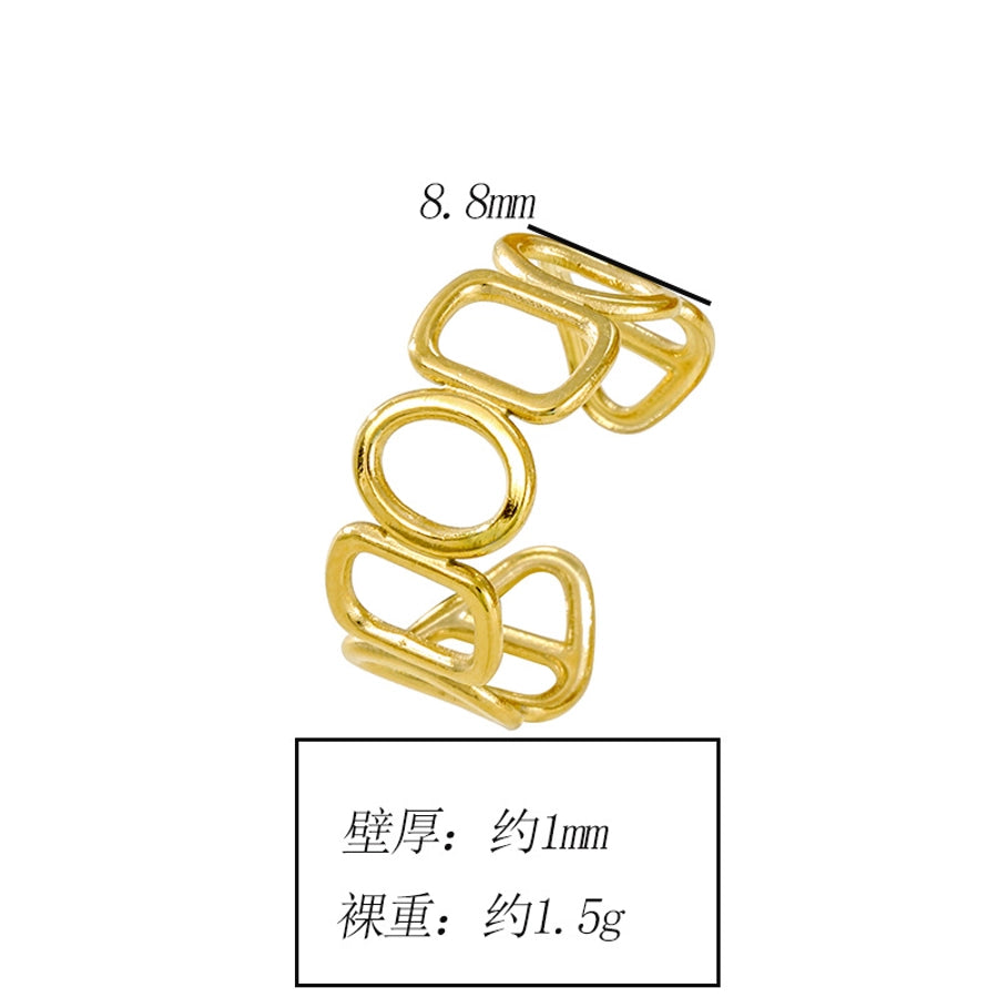 Jewelry Elegant Leaves Flower Titanium Steel Open Rings