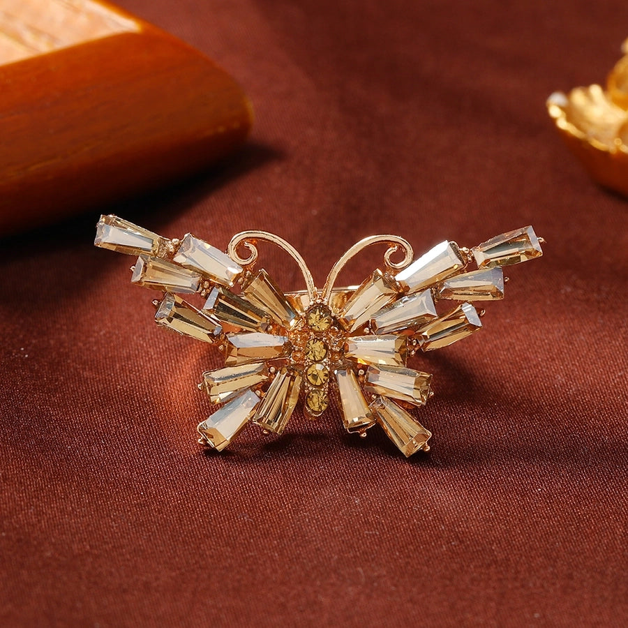 Elegant Butterfly Alloy Rhinestones Women's Adjustable Ring