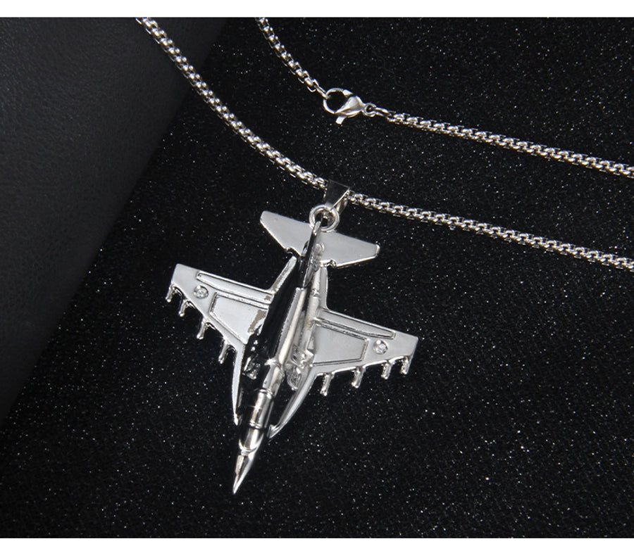 Hip-Hop Airplane 201 Stainless Steel Alloy Unisex Pendant Necklace