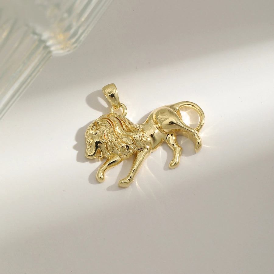 1 Piece 26.8MM Hole 3~3.9mm Copper Zircon 18K Gold Plated Lion Bat Mask Pendant Jewelry Accessories