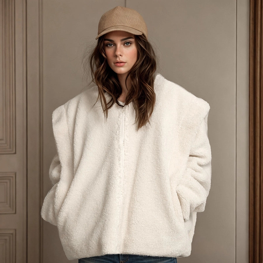 Women's Vacation Simple Style Solid Color Zipper Coat