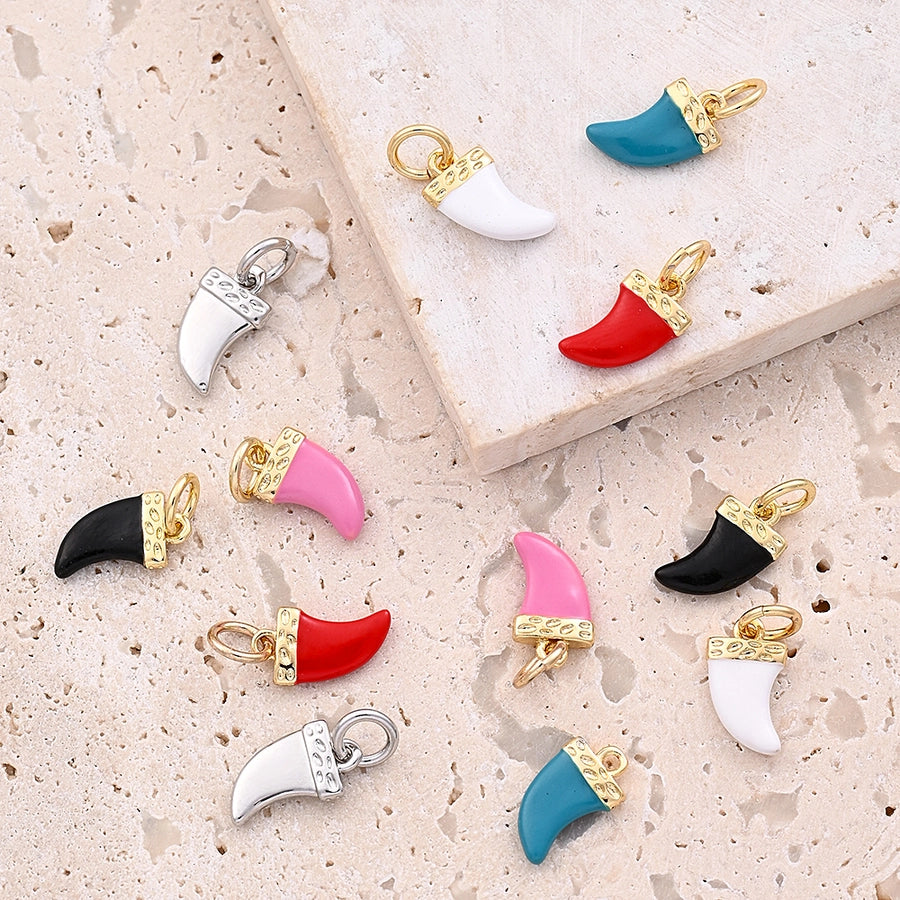 1 Pc/Package 10.5x6mm Hole 3~3.9mm Copper 18K Gold Plated White Gold Plated chili Polished Pendant Jewelry Accessories