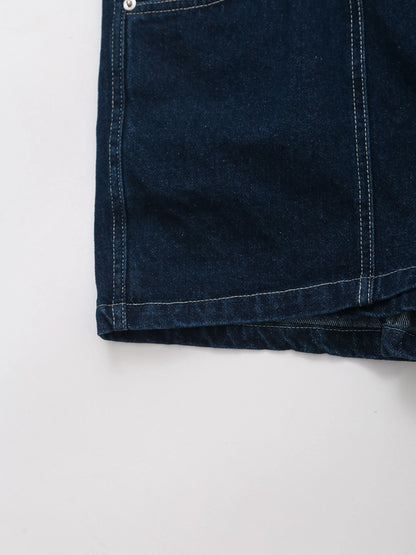 Daily Women's Simple Style Classic Style Solid Color Denim Pocket Skirt Sets Skirt Sets