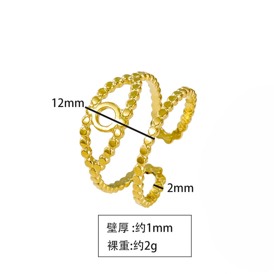 Jewelry Elegant Leaves Flower Titanium Steel Open Rings