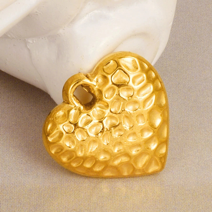 1 Piece 304 Stainless Steel 18K Gold Plated Heart Shape Pendant