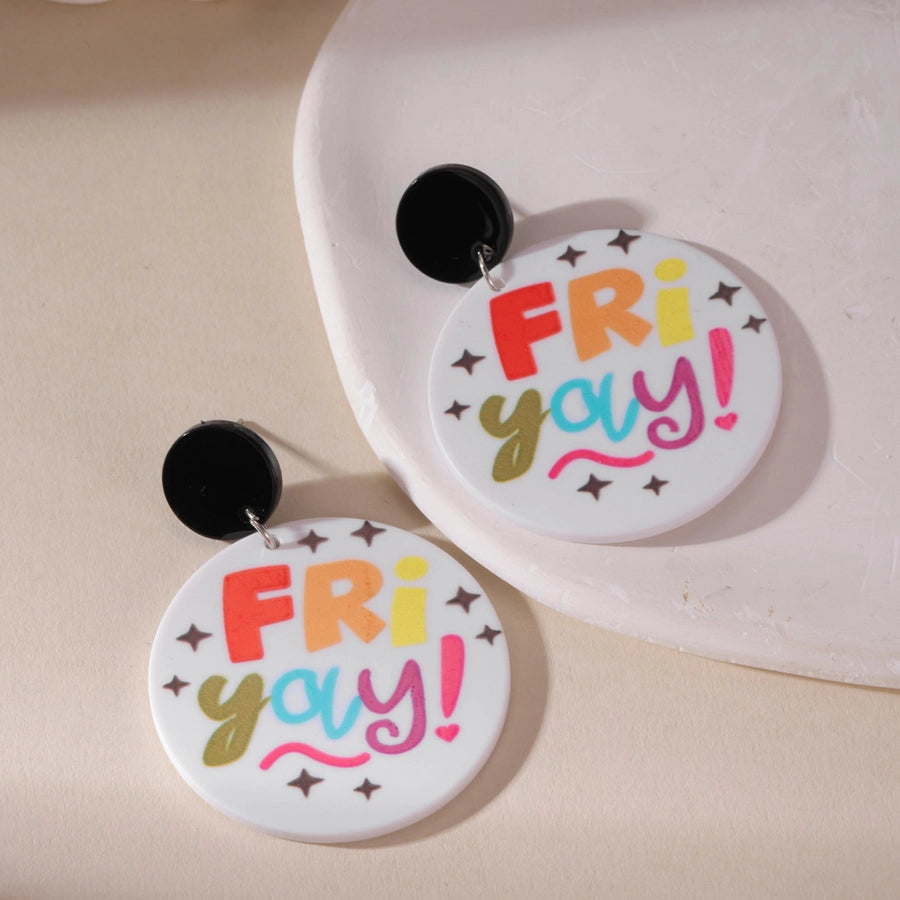 1 Pair Classic Style Letter Synthetic Resin Drop Earrings