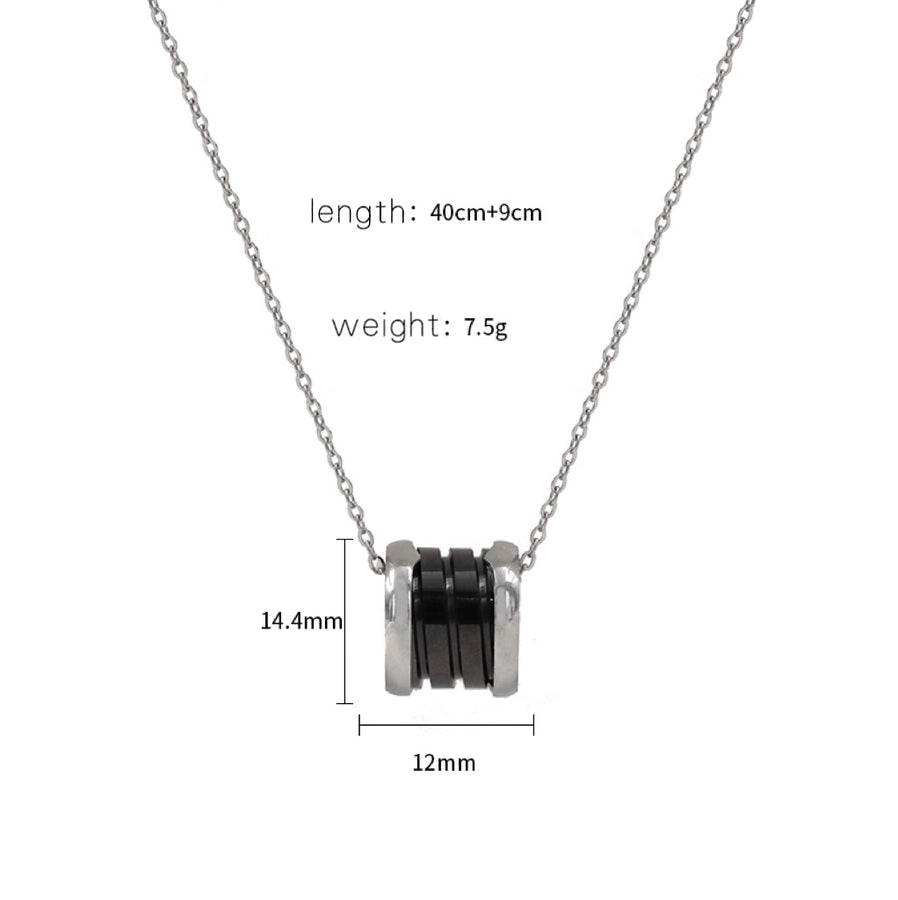 Jewelry Simple Style Round Titanium Steel Plating Pendant Necklace