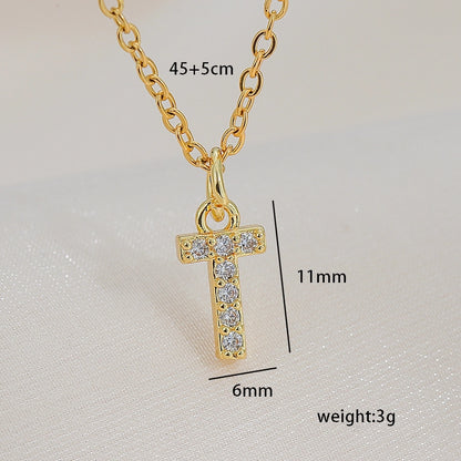 Jewelry Basic Retro Classic Style Letter 304 Stainless Steel Copper Pendant Necklace