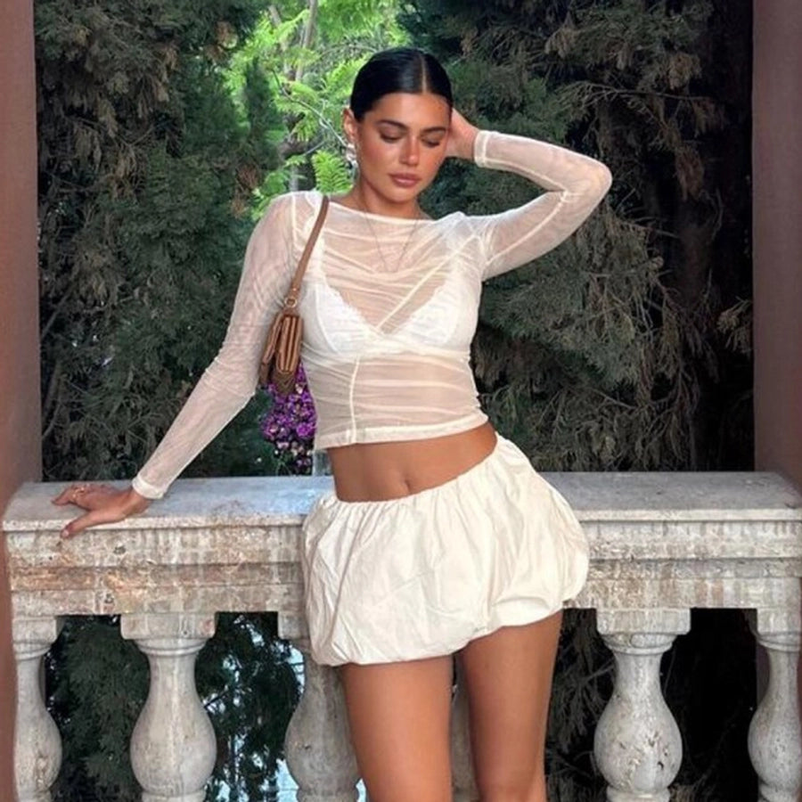 Women's T-shirt Long Sleeve Blouses Streetwear Solid Color