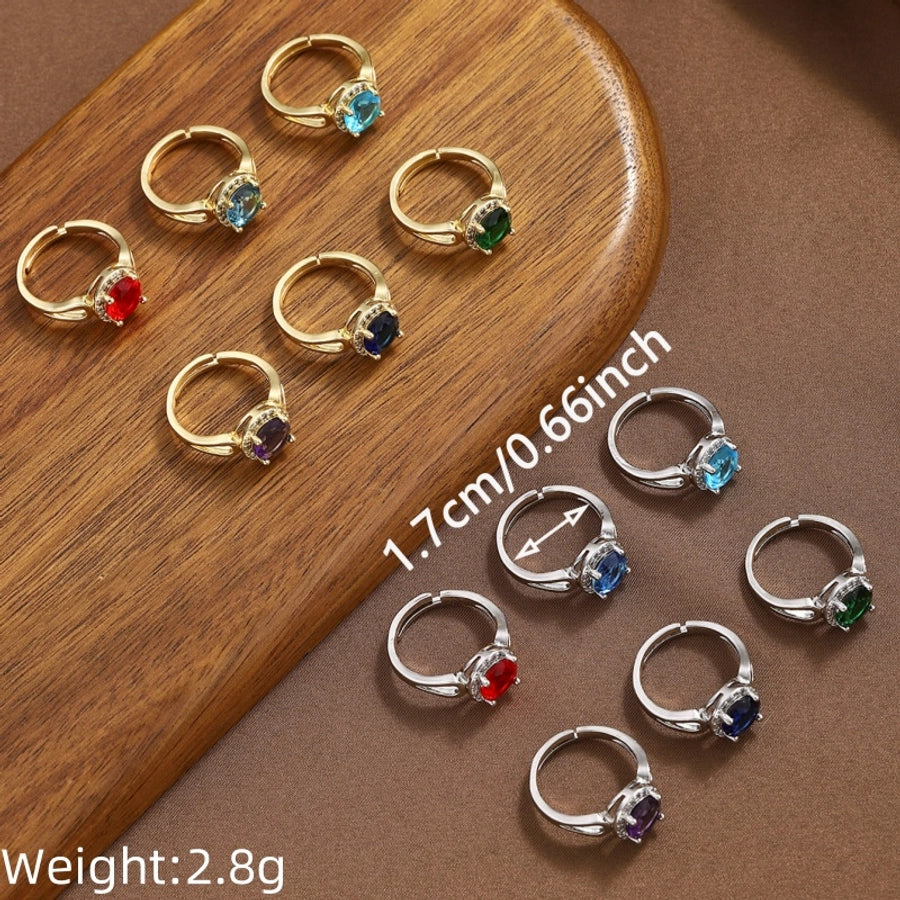 Copper Geometric Adjustable Ring