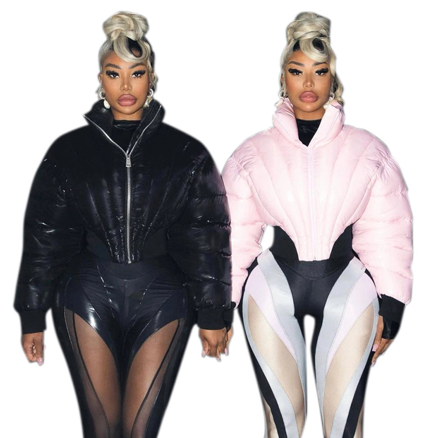 Women's Streetwear Solid Color Zipper Coat