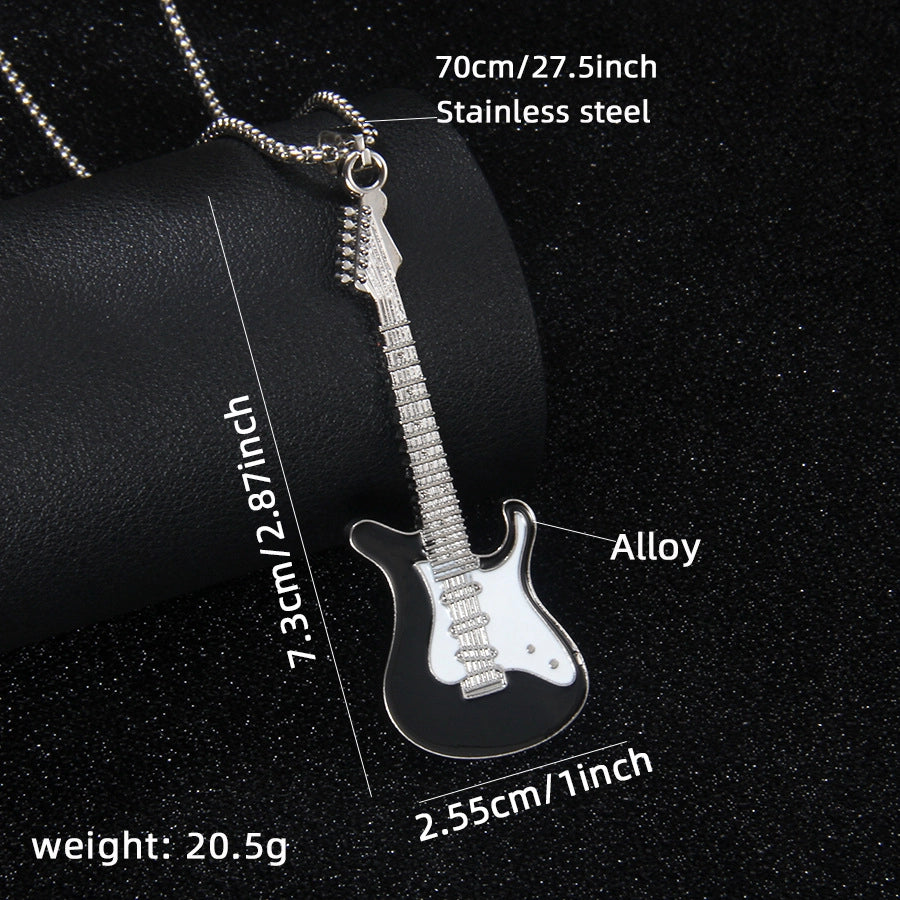 Simple Style Classic Style Guitar 201 Stainless Steel Alloy Plating Unisex Pendant Necklace