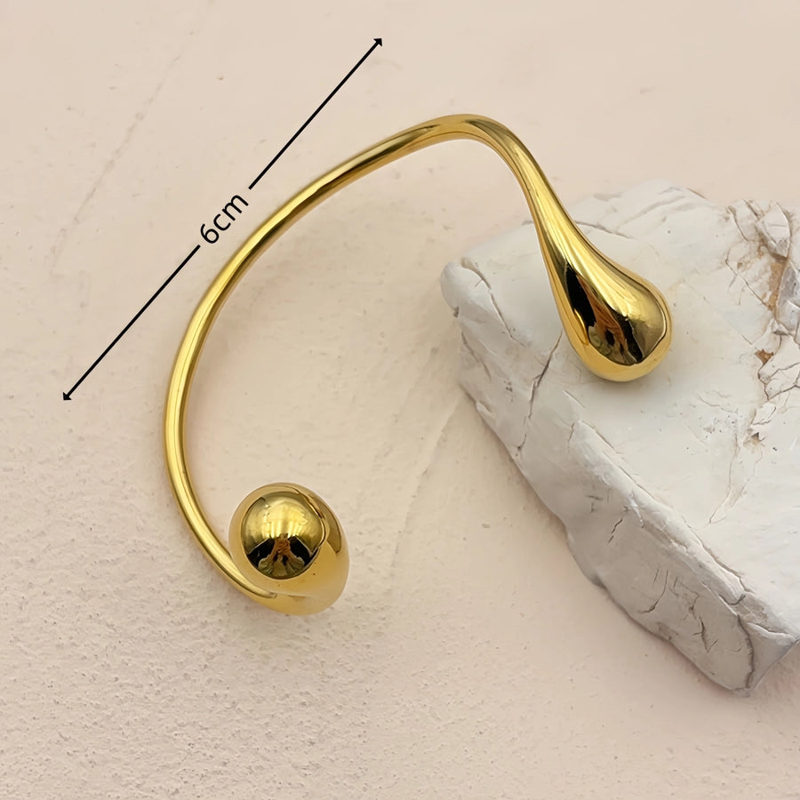 Modern Style Classic Style Water Droplets Solid Color 304 Stainless Steel 18K Gold Plated  Bangle In Bulk Stainless Steel Bracelets