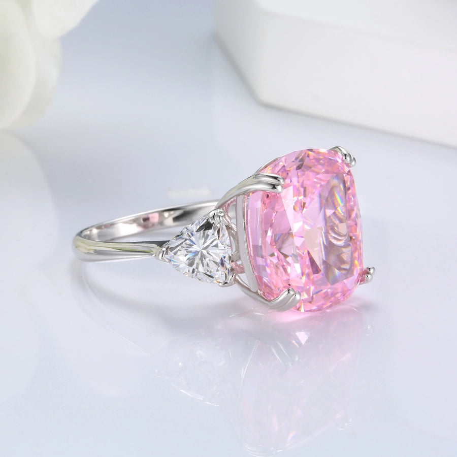 White Gold Plated Platinum Plated Rhodium Plated Sterling Silver Zircon Oval Rings