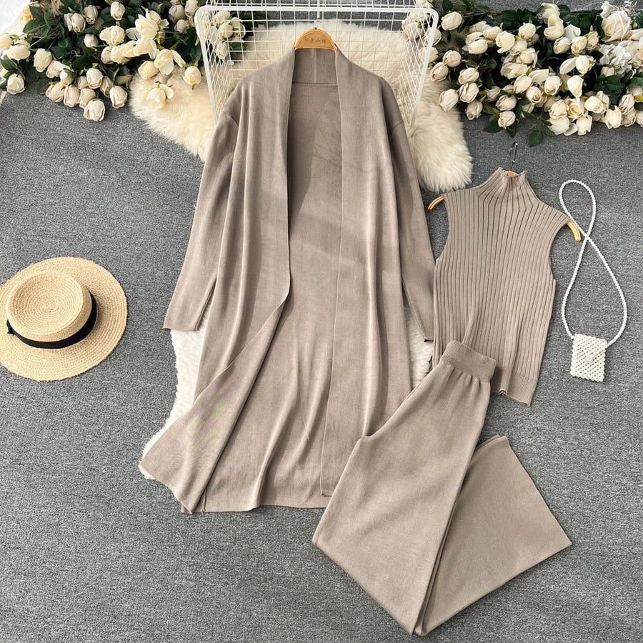 Holiday Women's Vacation Simple Style Solid Color Ice Silk Polyester Pants Sets Pants Sets