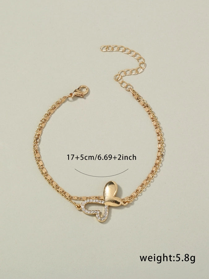 Jewelry IG Style Preppy Style Geometric Butterfly Copper Bracelets