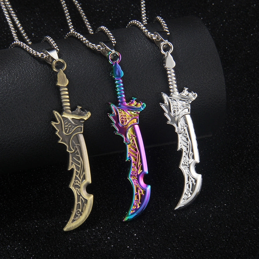 Hip-Hop Streetwear Broadsword 201 Stainless Steel Alloy Plating Unisex Pendant Necklace