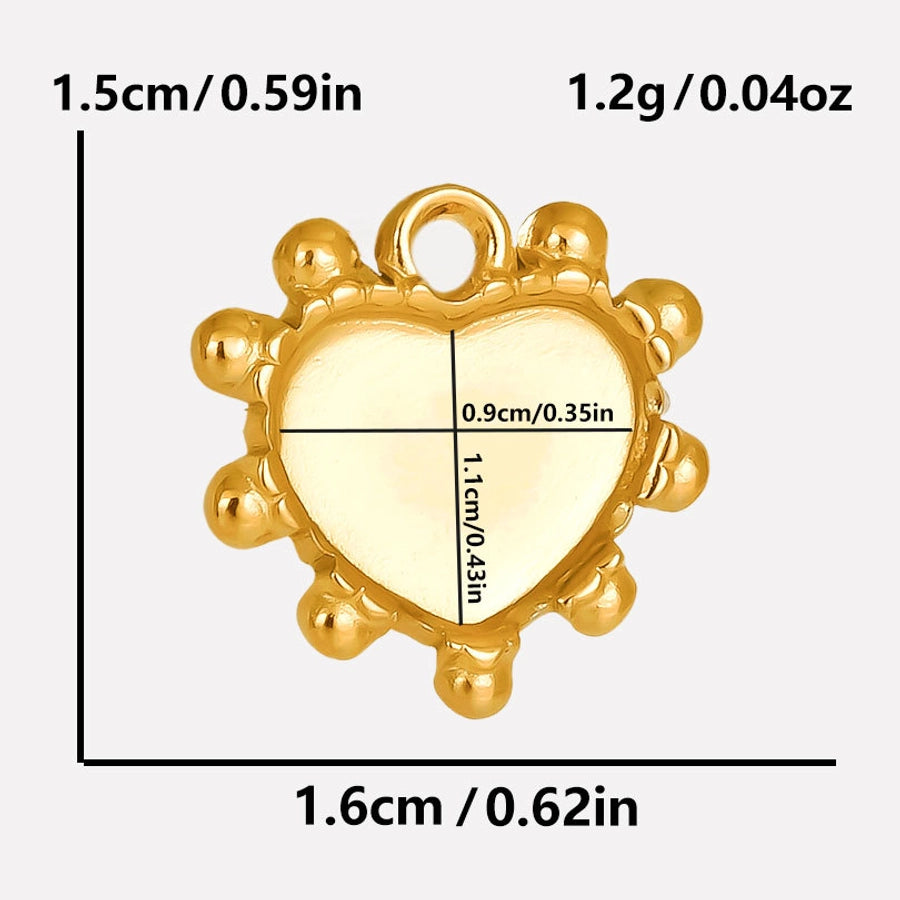 1 Piece 15*16mm 304 Stainless Steel 18K Gold Plated Heart Shape Pendant Jewelry Accessories