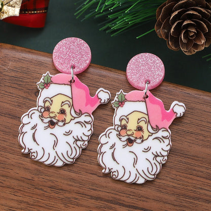1 Pair Retro Funny Santa Claus Arylic Earrings
