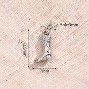 Zircon Boots Pendant (White Gold Color) [13.5x7mm (Aperture: 3mm)]