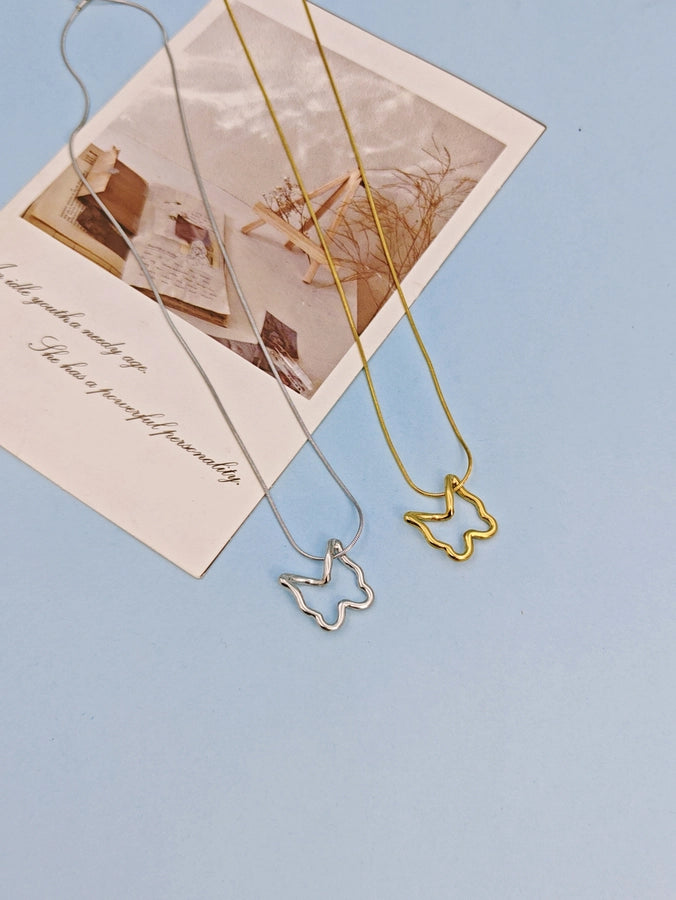 Jewelry Elegant Simple Style Classic Style Butterfly 304 Stainless Steel Pendant Necklace