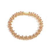 Gold Rose Red Diamond Bracelet