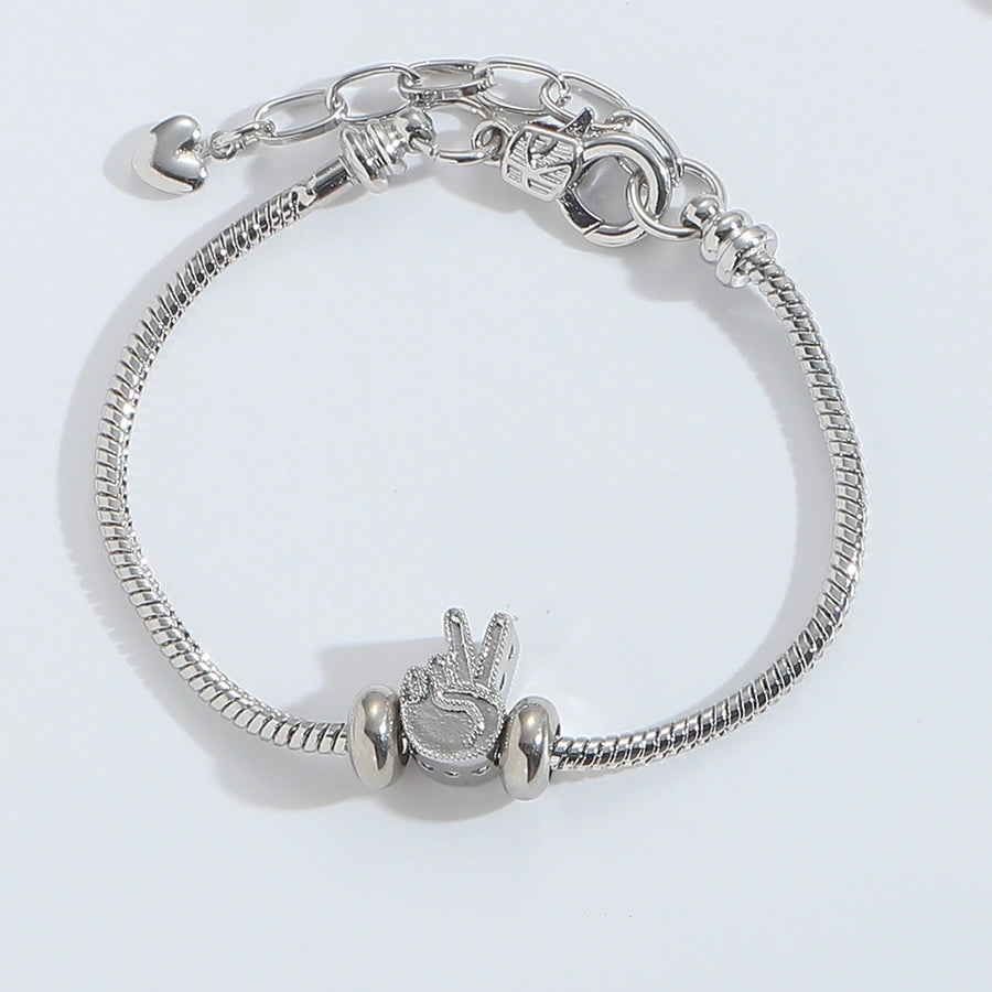 Jewelry Elegant Simple Style Commute Heart Shape Copper Zircon 14K Gold Plated Bracelets