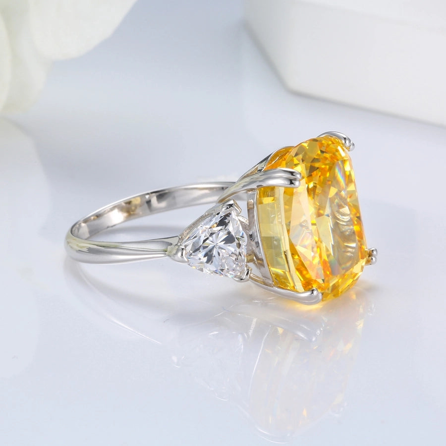 White Gold Plated Platinum Plated Rhodium Plated Sterling Silver Zircon Oval Rings