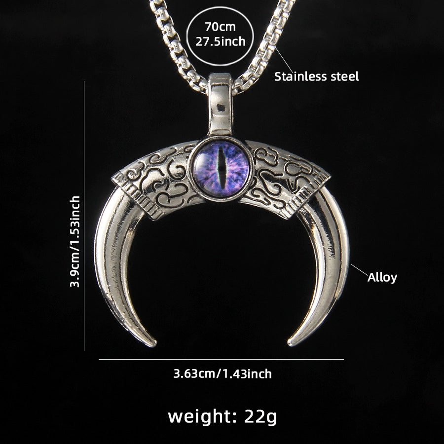 Hip-Hop Vintage Style Devil's Eye Horns 201 Stainless Steel Alloy Plating Unisex Pendant Necklace