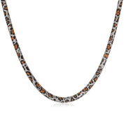 Steel Color 6mm Leopard Print Snake Bones Chain 1 Piece