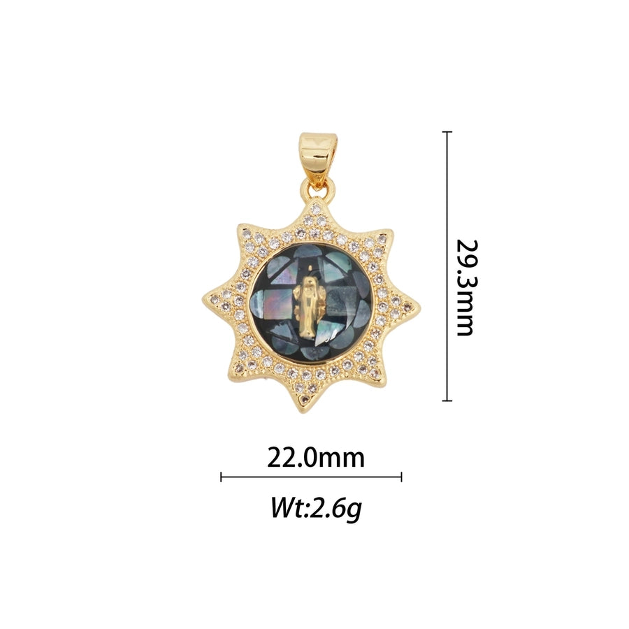 1 Piece Copper Zircon Geometric Star Pendant