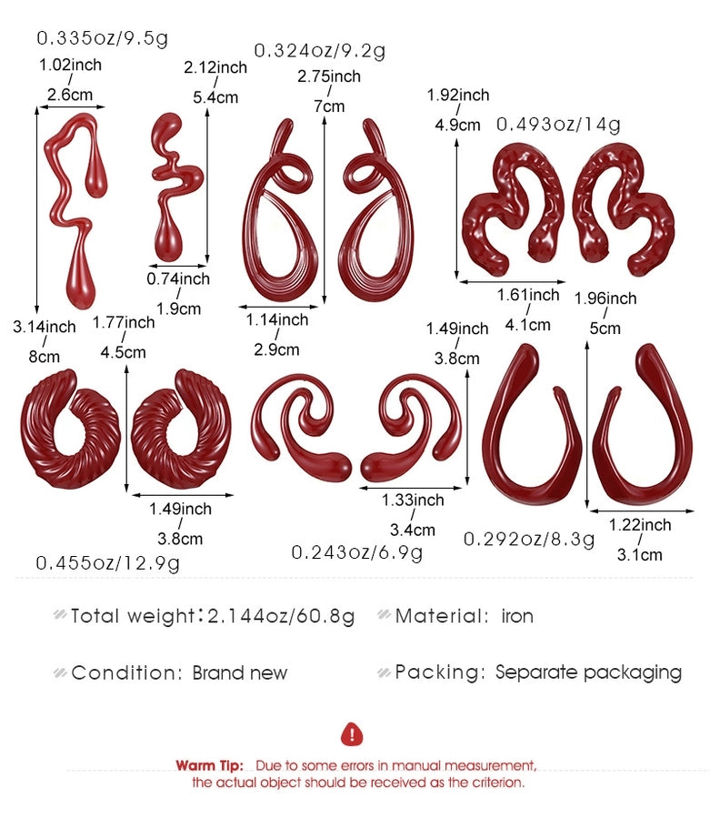 1 Pair Classic Style Geometric Plating Alloy Resin Iron Drop Earrings Ear Studs