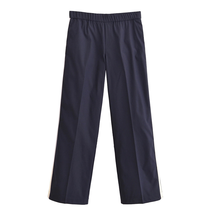 Daily Women's Casual Stripe Spandex Polyester Zipper Pants Sets Pants Sets