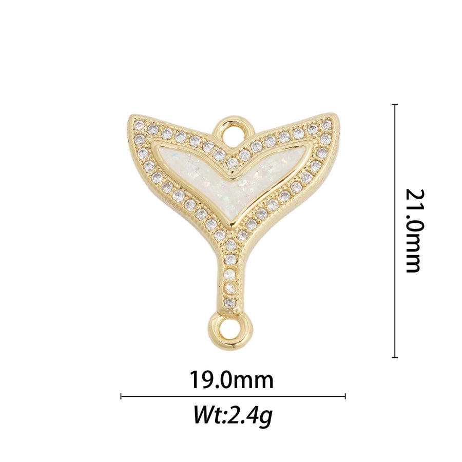 1 Piece Copper Butterfly Fish Tail Pendant