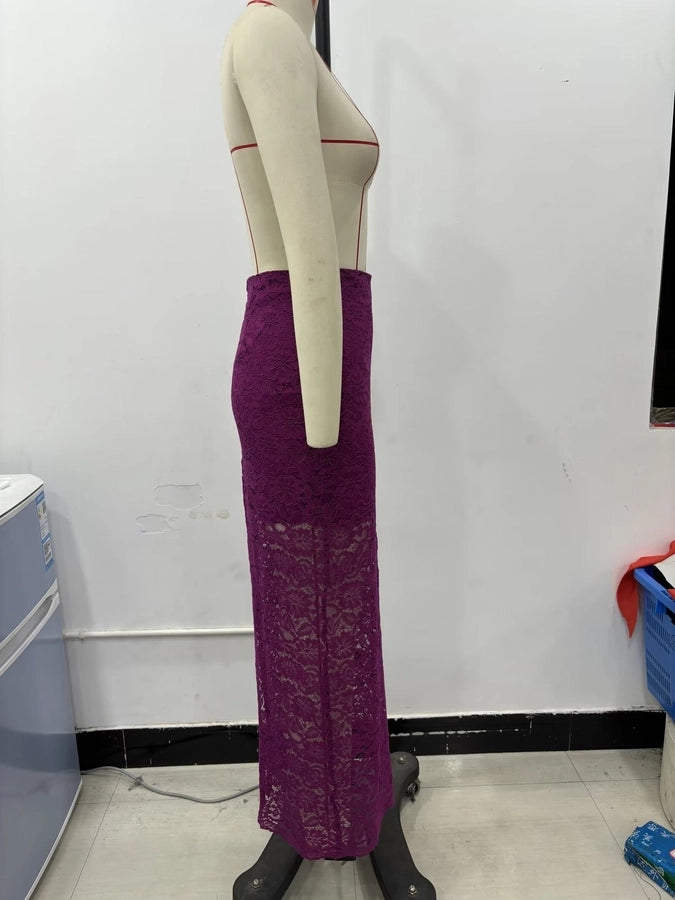 Summer Simple Style Solid Color Polyester Midi Dress Skirts