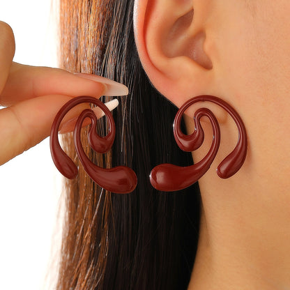 1 Pair Classic Style Geometric Plating Alloy Resin Iron Drop Earrings Ear Studs