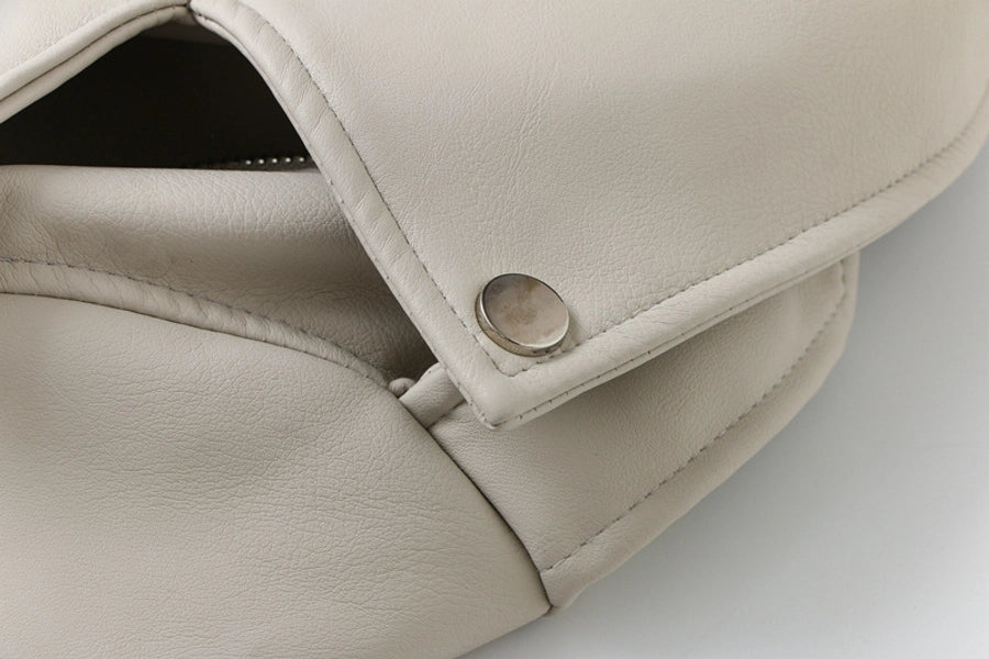 Women's Preppy Style Solid Color Zipper Leather Jacket Casual Jacket