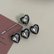 White Rhinestone-Love a Pair of Hairclips